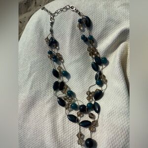 Talbots Blue and Silver Multi-Strand Necklace